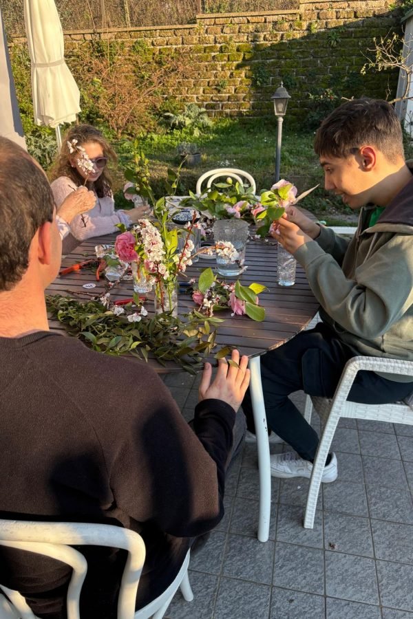 Preparazione dei centrotavolo.