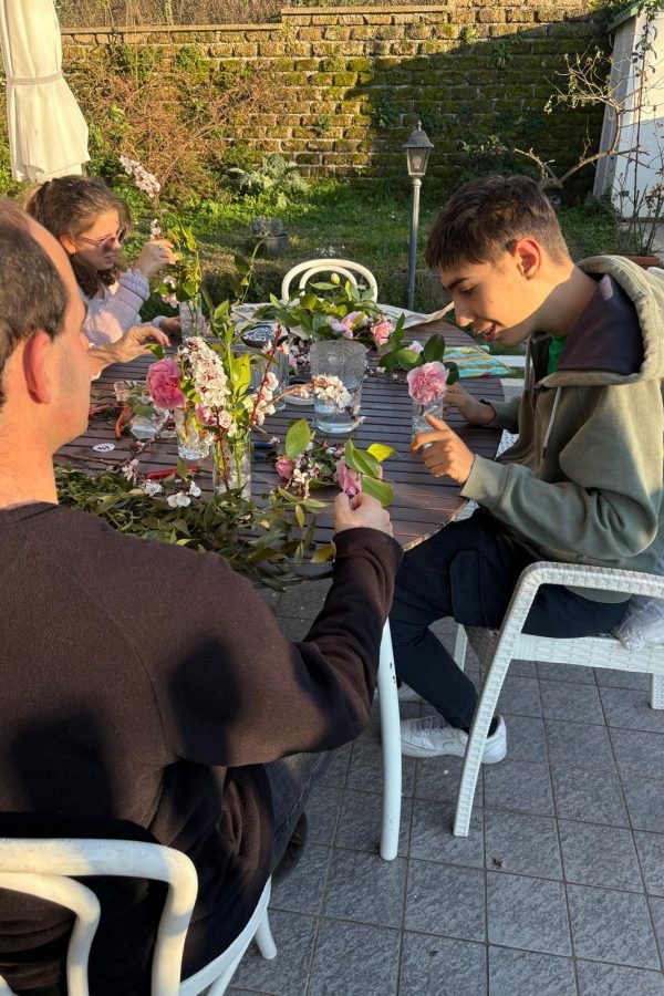 Preparazione dei centrotavolo.